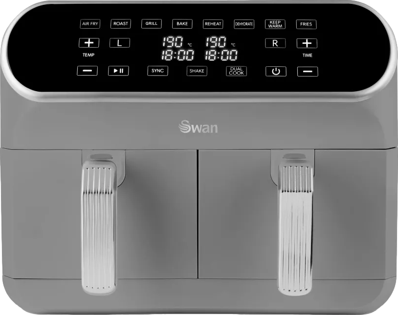 Retro 8L Dual Basket Air Fryer Grey