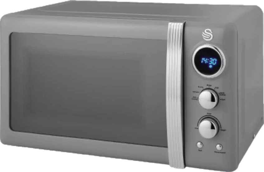 Retro 20L 800W Digital LED Microwave Grey