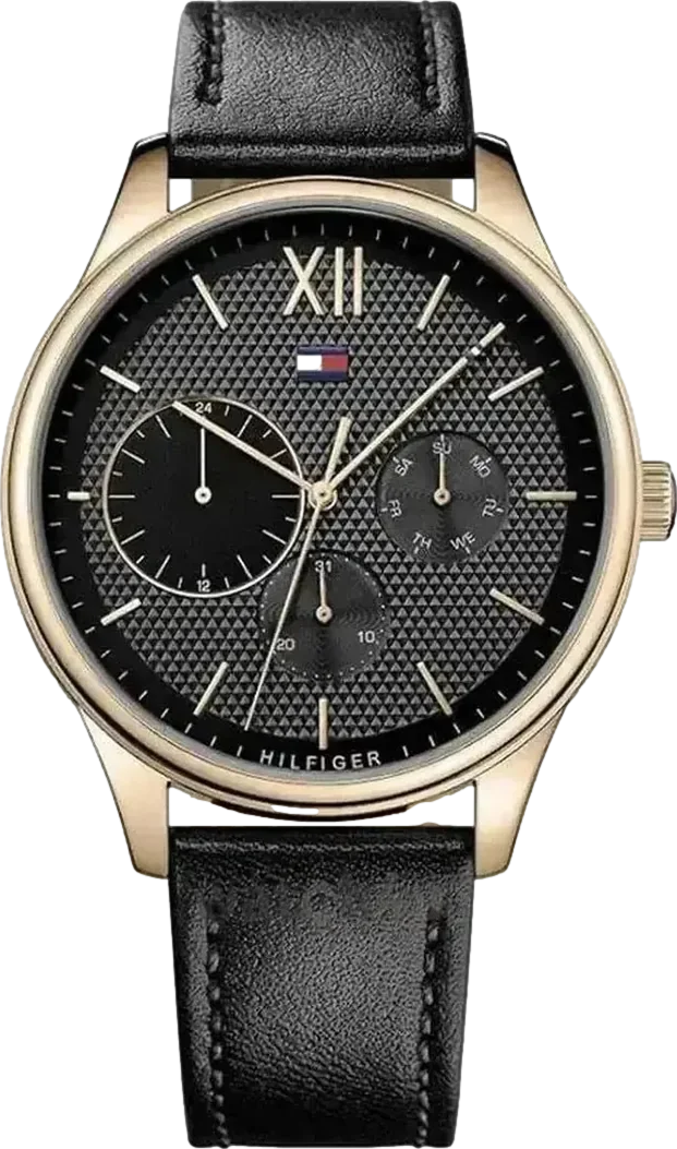 Damon Men's Watch 44mm Black Dial Leather