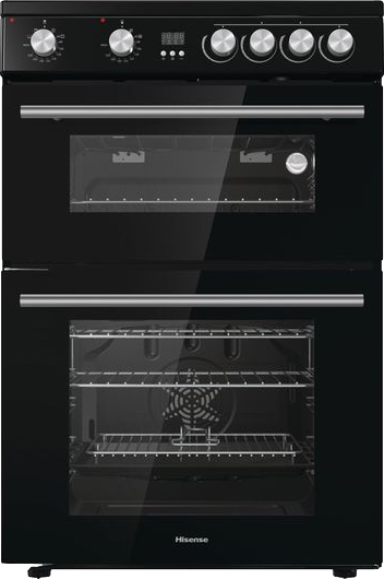 60cm Double Oven Electric Cooker Black