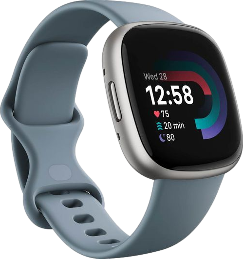 Versa 4 Smart Watch Waterfall Blue & Platinum