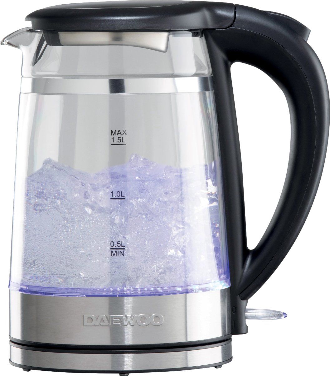 1.5L Cool Touch Transparent Glass Kettle with Light Up LED