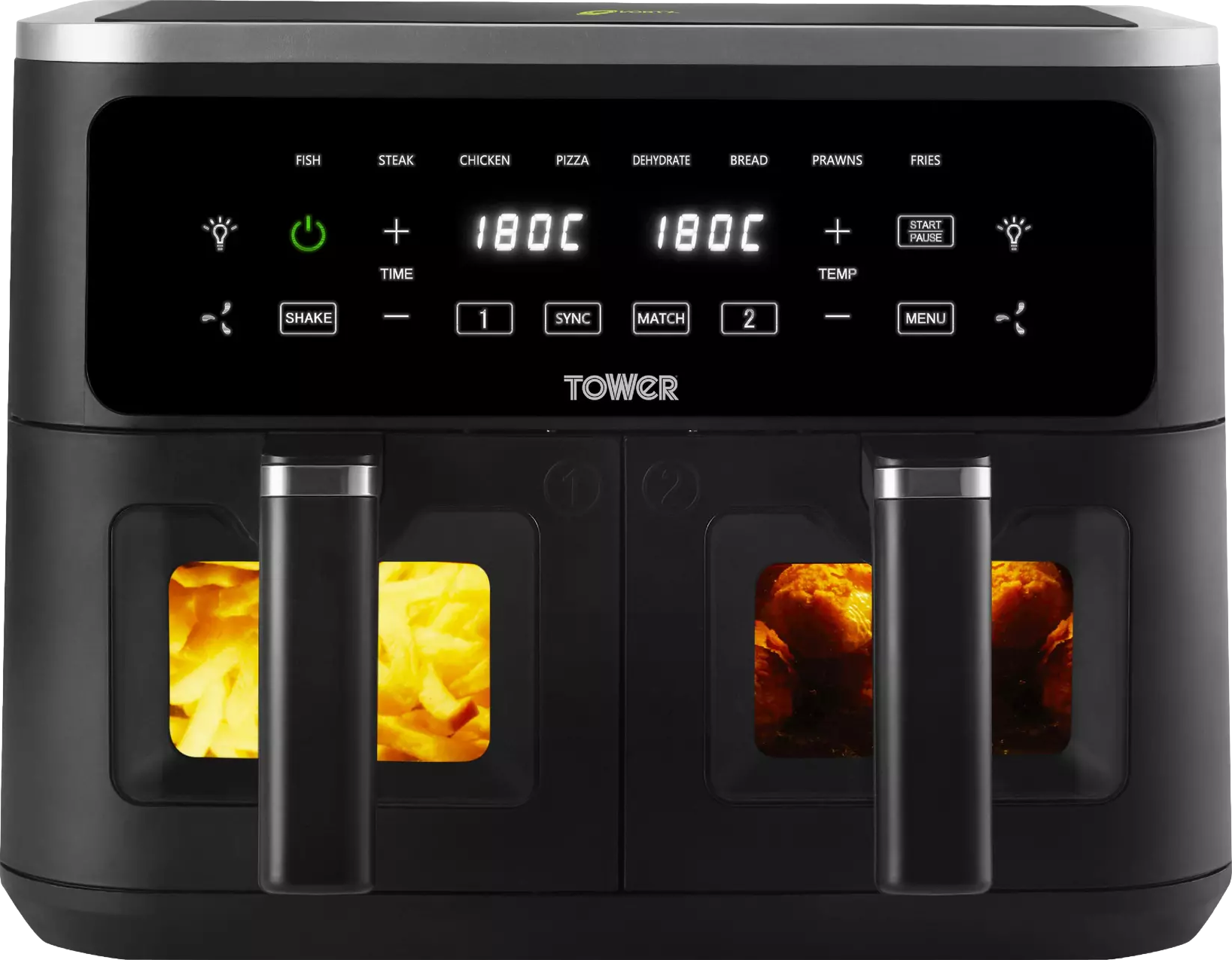 Vortx 9 Litre Vizion Dual Air Fryer Black