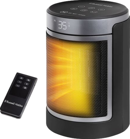 Ceramic Fan Heater Black & Silver