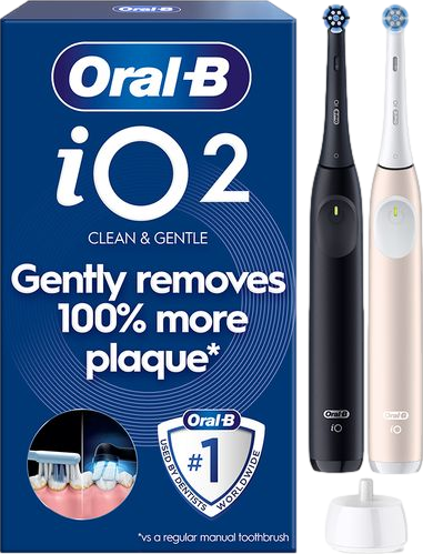 iO2 Electric Toothbrush Duo Pack Black & Pink