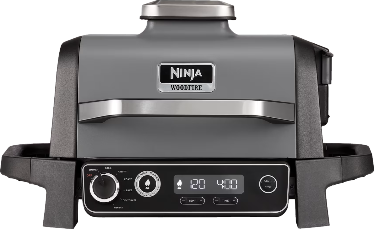 Woodfire Electric BBQ Grill & Smoker Grey Lid/Black Body