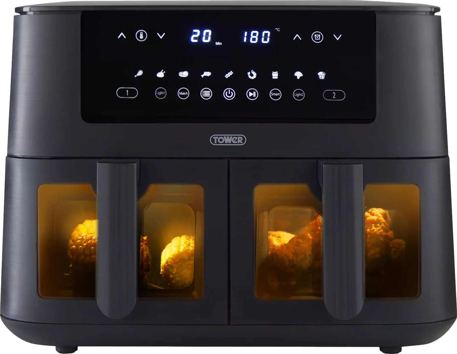 Vortx Vizion 8 Litre Digital Dual Basket Air Fryer Black