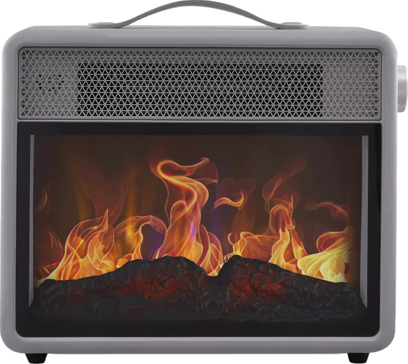 1.8kW Retro Flame Effect Heater Grey