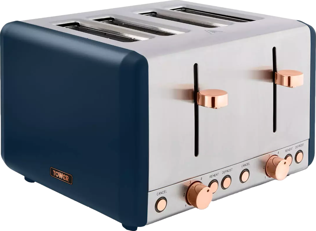 Cavaletto 4 Slice Stainless Steel Toaster Midnight Blue