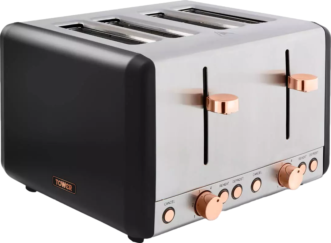 Cavaletto 4 Slice Stainless Steel Toaster Black