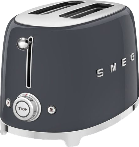 50s Style Retro 2 Slice Toaster Grey