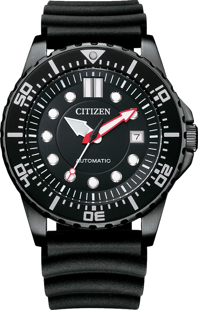 Automatic Men's Watch 43mm Black Dial Rubber