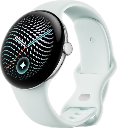 Pixel Watch 5 Wi-Fi Polished Silver Aluminium Case with Fog Active Band 45mm