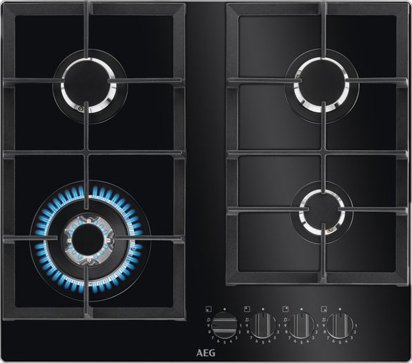 6000 Gas on Glass Gas Hob Black