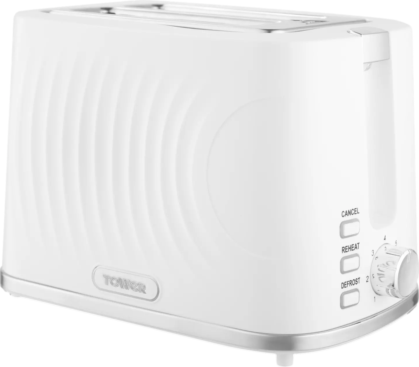 Sonar 2 Slice Textured Toaster White