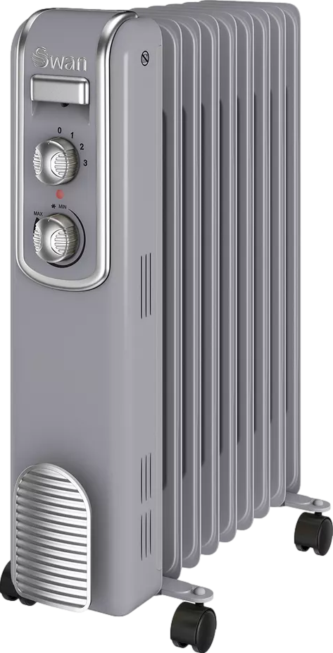 Retro 9 Finned Oil Filled Radiator 2000W Grey