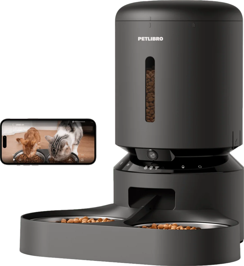 Granary Smart Camera Feeder Dual Bowl Black