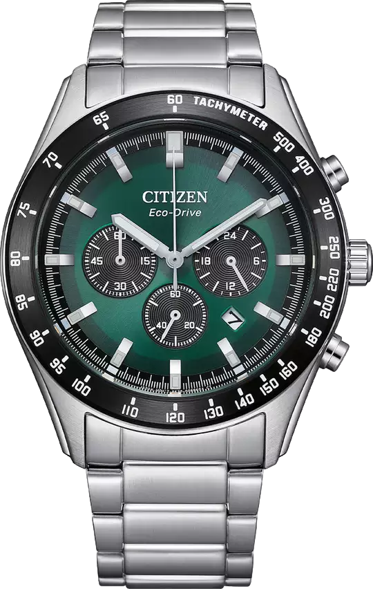 Men's Green Dial Stainless Steel Bracelet Watch