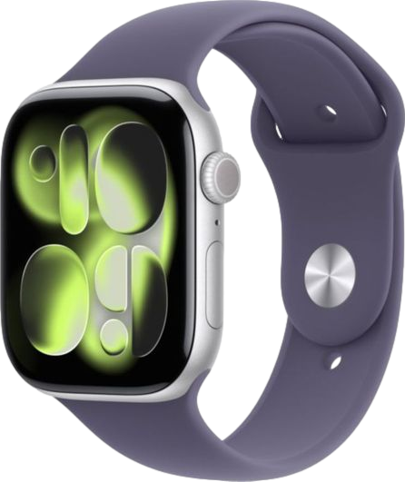 Watch Series 11 46 mm Silver Aluminium Case with Purple Fog Sport Band Medium Large Smartwatch