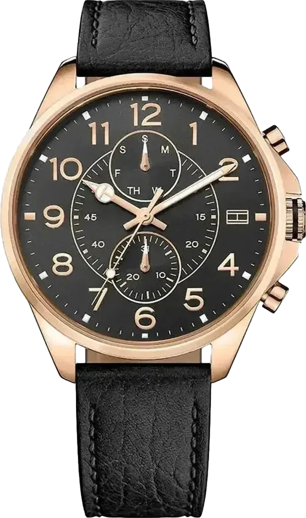 Dean Men's Watch 46mm Black Dial Leather
