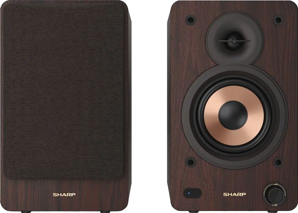 Bluetooth Active Bookshelf Monitor Speaker Brown