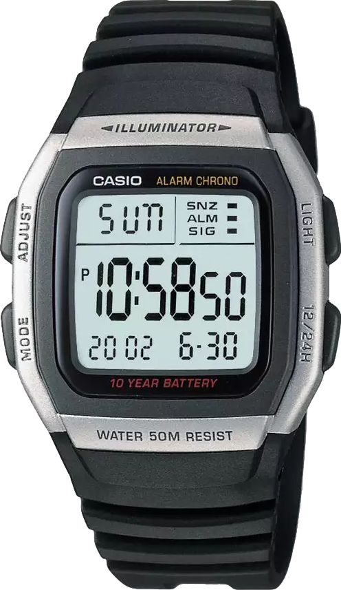Power LCD Digital Black Resin Strap Watch