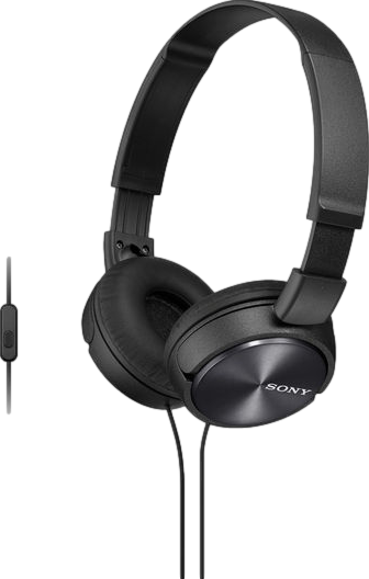Foldable On-Ear Wired Headphones with Microphone Black