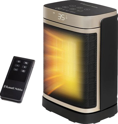 Ceramic Fan Heater Black & Gold