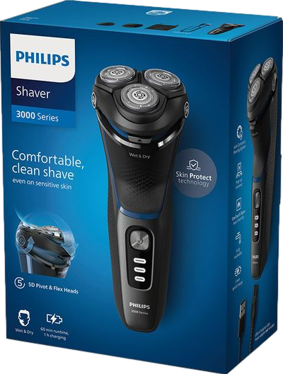 Series 3000 S3344/13 Wet & Dry Rotary Shaver Dark Moon
