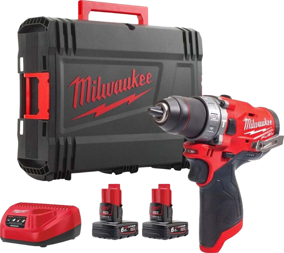 Fuel 12v Cordless Brushless Combi Drill 2 x 6ah Li-ion Battery Charger Case