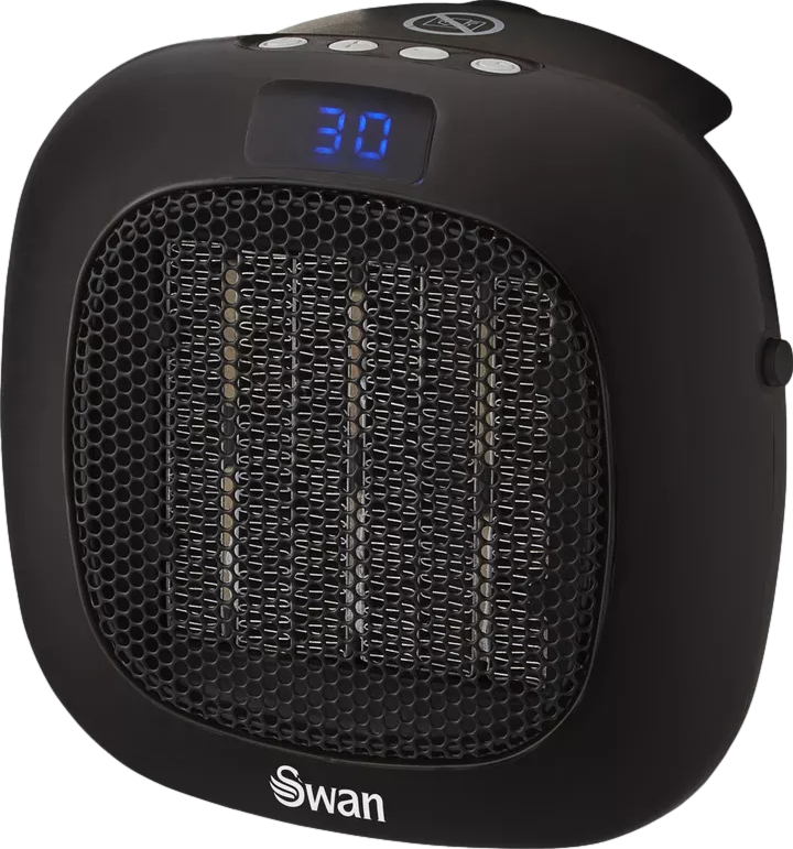 Plug In Fan Heater Black