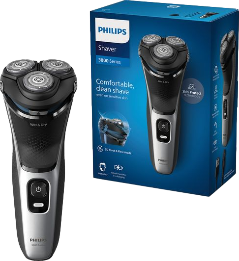 Series 3000 S3143/00 Wet & Dry Rotary Shaver Silver