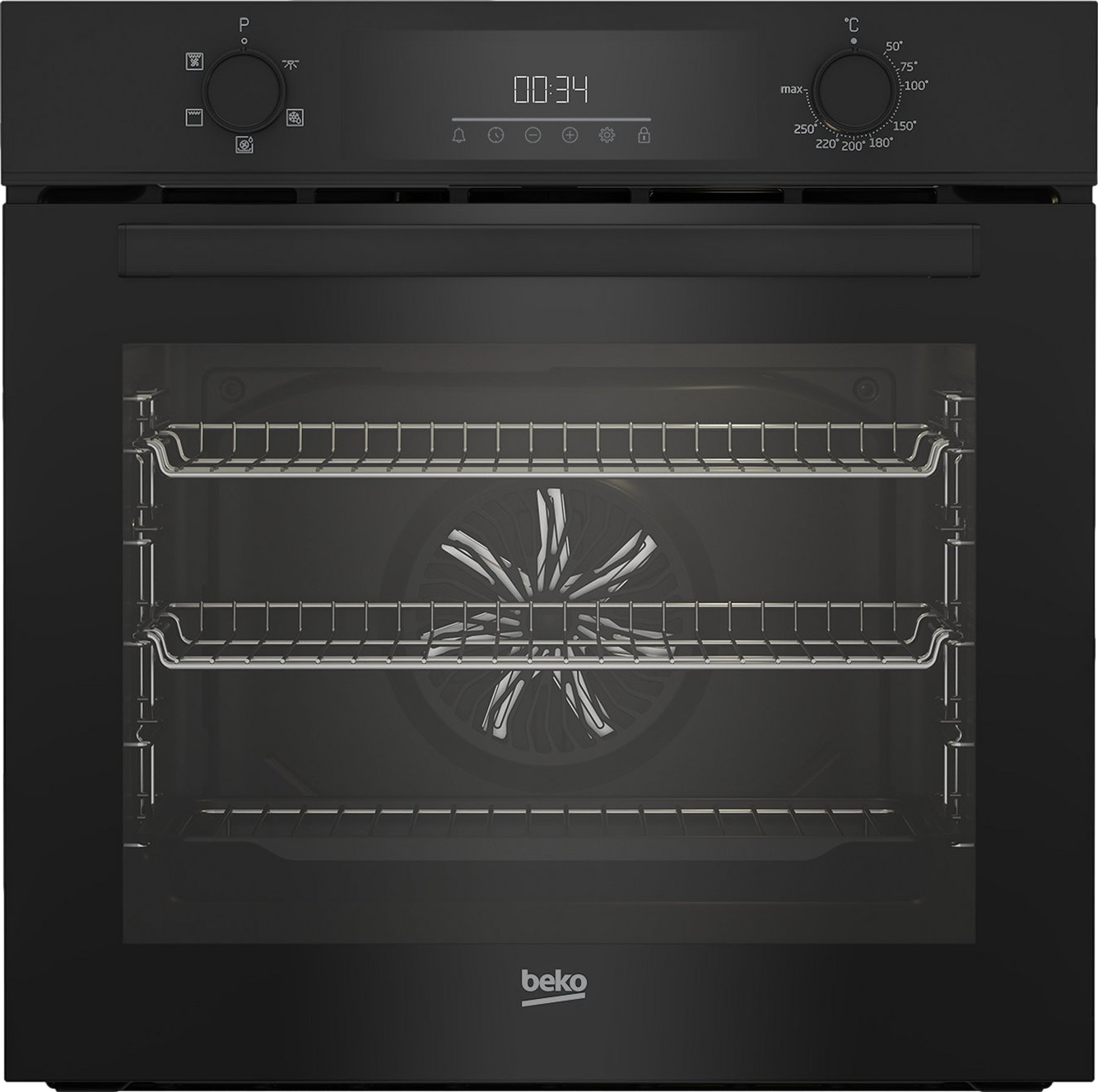 Built-In Electric Fan Single Oven Black